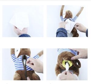 Cartoon Multifunctional Tissue Bag Chair Back Hanging Car Monkey Tissue 1Pcs-B0DPDWM63R