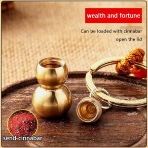 [1Pcs] Chinese Traditiona Money Drawing Pi Xiu Keychain Automobile Hanging Ornament Qing Dynasty Five Emperors' Coins Cinnabar Gourd (ACLJY486-5)-B0D6GJGCRS