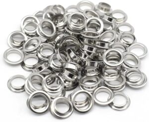 100  (Silver) Metal Eyelet Grommet Ring Kit for Garment Canvas Sewing Accessories Silver - (Iner Dia. 14 )-B0CPYK5DSLm-Outer Dia 22.5mm)