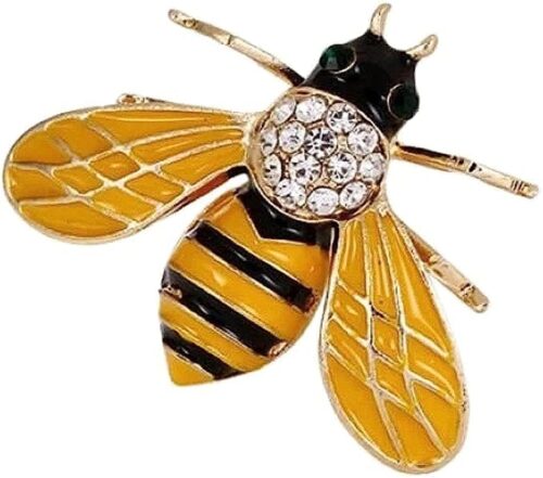 MySouq-Store Cute Vintage Big Bee Insect Brooch Enamel Animal Badge Corsage Pins Jewelry Gift (D) 3.9 * 1.9cm-B0BRCDY746