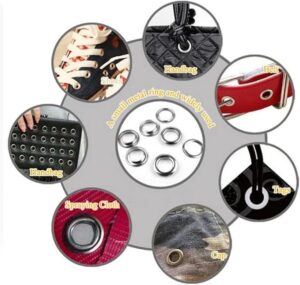 100  (Silver) Metal Eyelet Grommet Ring Kit for Garment Canvas Sewing Accessories Silver - (Iner Dia. 14 )-B0CPYK5DSLm-Outer Dia 22.5mm)