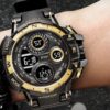 Black Digital Watch for Men Sports Watches Waterproof Outdoor Chronograph Hand Clock G Infantry Shock Student Wristwatch (Black Gold)-B0D781YQ3R