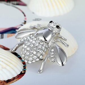 (1 Pcs) (Color As Pic) Rhinestone Animal Shape Brooch Enamel Pin Antique Color Fashion Insect Brooches For Women Fine Jewelry Animal Little Bee Brooches-B0CBYYCM41