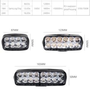 1Pcs 12V E-bike Front Light Motorcycle Electric Bike Bicycle LED Headlight Super Bright Tricycle Lamp 8/12/16 Led Cycling Parts-B0CCSW2TWP