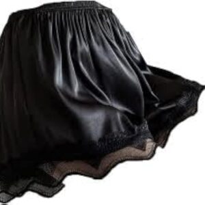 (1PC) [XL size, suitable for weight (80-90KG)] Elegant Lace Satin Safety Short Pants Women Home Sleeping Shorts Seamless Underwear Female Safe Boxer Shorts Lingerie-B0CLP4B1B2