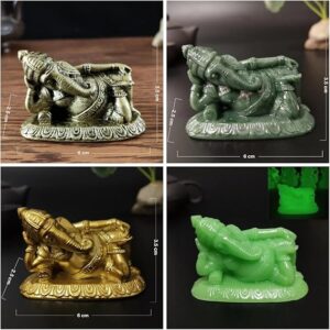 1PC Gold Lord Ganesha Buddha Statue Elephant God Sculptures Ganesh Figurines Man-made Stone Home Garden Buddha Decoration Statues (L) 4.8 X (W) 3 X (H) 4.5 cm as shwon (Gold)-B0DP5LH42N