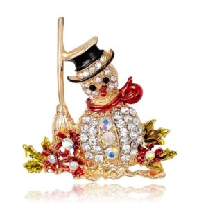 1 Pcs Christmas rhinestone cartoon animal brooch Christmas tree sleigh stars bells deer boots penguin wreath bird pin accessorie - S02-5 X 4.50 Cm-B0DQFCT8KL