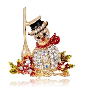1 Pcs Christmas rhinestone cartoon animal brooch Christmas tree sleigh stars bells deer boots penguin wreath bird pin accessorie - S02-5 X 4.50 Cm-B0DQFCT8KL