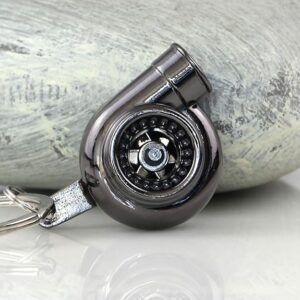 New Turbo Turbocharger Keychain Key Chain Ring Keyring Keyfob (Gunmetal Black), Gunmetal, S-B009KW82CC
