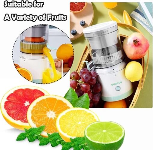 MIGECON USB Rechargeable Lemon Juicer-B09WQKX9JB