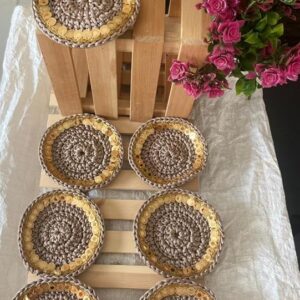 5 Pcs Handmade Crochet Coaster plates for cubs and mug-B0D7X9G7YZ