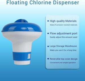 Gxhong Floating Dispenser, Chemical Dispenser for Swimming Pool, Pool Float Chlorine, Pool Accessory, 5 inches-B092PVKW12