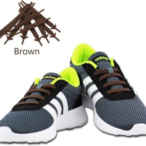 BESTPICKS 12pcs /Pair Fashion Unisex Athletic Running No-Tie Brown Color Elastic Silicone Shoelaces-B091JDRWN8