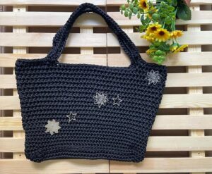 Handmade Crochet Crossbody Bag 35 * 27 * 7 cm-B0D365WDSN