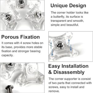 Furniture cabinet butterfly Corner connectors, L corner bracket, Mounting Bracket for Furniture, wardrobe and kitchen cabinet (12 PCS+48 Screws)-B0DPDGLT3T