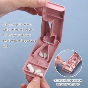 [1 Pcs] [Random Color] Cheep Portable Pill Cutter Box Mini Drug Box Tablet Cutter 6 Colors Pill Case Storage Crusher Travel Pill Box-B0CPD6SDW5