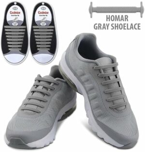 Glemon Unisex Elastic Special No Tie Creative Flexible Arrow-shaped Design Athletic Silicone Rubber Shoelaces (Gray) - 12 Pieces-B0993T1L23