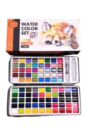 مجموعة ألوان مائية من كيب سمايلينج 50 لون أساسي و36 معدني لامع و4 نيون وفرشاة واحدة - متعددة الألوان