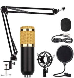 ميكروفون مكثف BM800  للبث المباشر  وتسجيل (اسود فى دهبى)