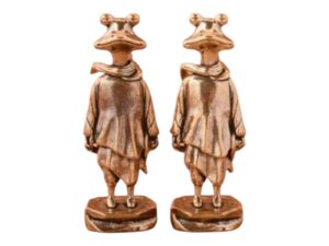 1Pcs Japanese Style Brass Frog Ornament Mini Standing Frog Metal Statue Antique Copper Crafts Office Home Tea Pet Table Decorations-B0DP5K4138