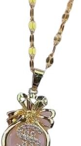 1Pcs Money Bag Pendant Necklaces for Women Stainless Steel Currency Symbol Gold Color Chain Collar Necklace New Trendy Jewelry Gifts-B0DSFSDF2H