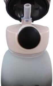 1Pcs Water Bottle For Kids Naughty Bear 650 Ml Animal Design Water Bottle With Straw Bpa Free (Browne X Black)-B0DTTSFGLN
