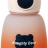 1Pcs Water Bottle For Kids Naughty Bear 650 Ml Animal Design Water Bottle With Straw Bpa Free-B0DTRHRGK5