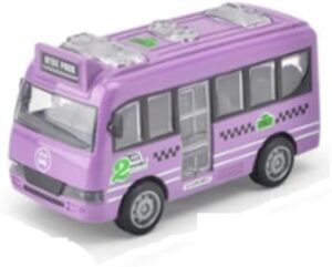 1Pcs 1:43 Bus Car - Can Open The Door Bus Gifts Inertial Fall-Resistant Car Model (Purple) 12 * 7 * 5.5 Cm-B0DFQ8Q4KP