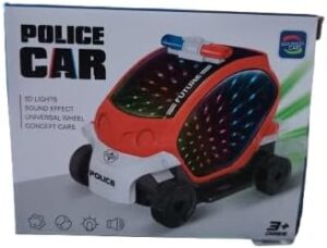 1Pcs Electric Car Transparent Gear Police Car With Light Music Kid Gifts Car Birthday Gifts for Boys and Girls B99 (RED) 135G-B0DPNG225Q