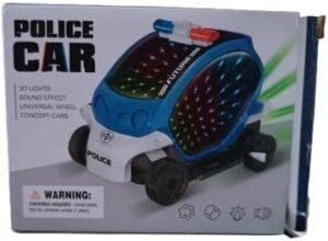 1Pcs Electric Car Transparent Gear Police Car With Light Music Kid Gifts Car Birthday Gifts for Boys and Girls B99 (Blue) 135G-B0DPNFWBG4