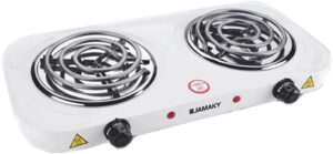 CEDI Saver - 1500W+1500W Double-Plated Galvanization Bottom Thermostat Control Steel Electric Hot Plate JMK7012 (L8.3 x W17.3 x H2) inch-B0DFBXJ9YK