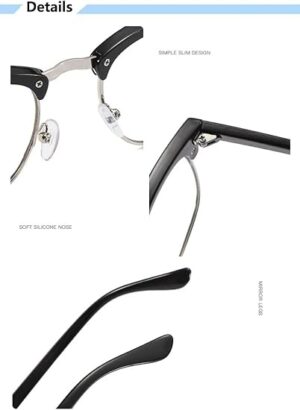 Half Frame Myopia Glasses Computer Goggles Finished Business Nearsighted Eyeglasses Diopter - B0DSP7FS8P