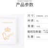 1Pcs Crown Print PU Passport Covers Passport Protector Passport Holder Flight Ticket Holder ID Credit Card Holder Travel Accessories (King, Gray)-B0DS6KGZSY