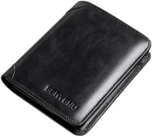 Men's Wallet RFID Blocking Credit Card Holder PU Leather Male Short Purse High Quality Business Foldable Wallets Cards Money Bag (Black)-B0DFQFY6WX