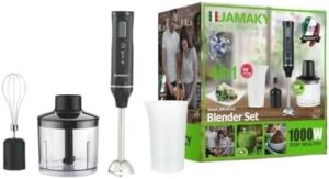 Jamaky JMK3004, 4 in 1 Blender 1000 W, Black Jmk3004A-4 Wings 700ML OOcup +350ML Food Chopper Cup -One Speed Voltage 220-240V~50/60HZ-B0DGNQC39C