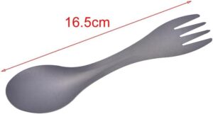 1Pcs Outdoor Mini Portable Spoon Fork Useful Titanium Camping Backpacking Cutlery Spork Fork Spoon Lightweight-B0DSCH6N7Y