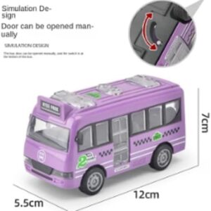 1Pcs 1:43 Bus Car - Can Open The Door Bus Gifts Inertial Fall-Resistant Car Model (Purple) 12 * 7 * 5.5 Cm-B0DFQ8Q4KP