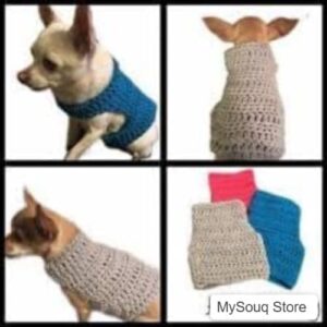 Dog and Cats HandMade Crochet Shirt Winter Pet Dog Clothes Crochet a winter jacket for pets as shown Select Size Carefully (WN8131-Neck16~25Cm-Chest28~46Cm)-B0DSLLBQDW