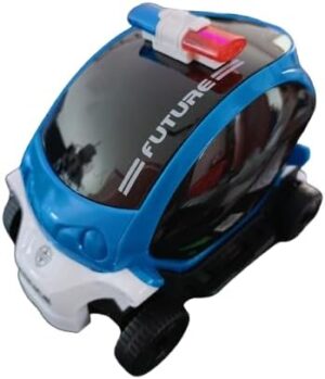 1Pcs Electric Car Transparent Gear Police Car With Light Music Kid Gifts Car Birthday Gifts for Boys and Girls B99 (Blue) 135G-B0DPNFWBG4