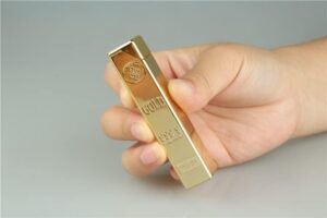 1pcs - New Match Gold Bar Shape Metal Waterproof 10000 Times Match Pendant Lighter gold (A)-B0CTYS3CSS