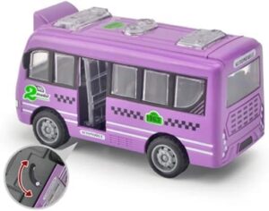41mVGypVcNL._AC_ 1Pcs 1:43 Bus Car - Can Open The Door Bus Gifts Inertial Fall-Resistant Car Model (Purple) 12 * 7 * 5.5 Cm-B0DFQ8Q4KP