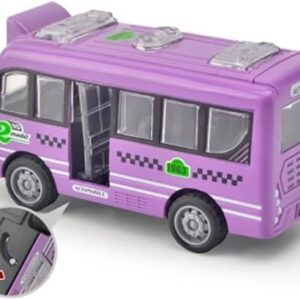 1Pcs 1:43 Bus Car - Can Open The Door Bus Gifts Inertial Fall-Resistant Car Model (Purple) 12 * 7 * 5.5 Cm-B0DFQ8Q4KP