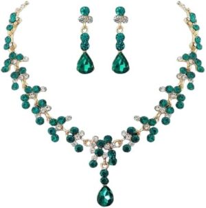 Vintage Earrings Gifts for Her Wedding Jewelry Jewelry Set Statement Necklace Necklaces Jewelry For Women Green-B0D4J4Z7WW