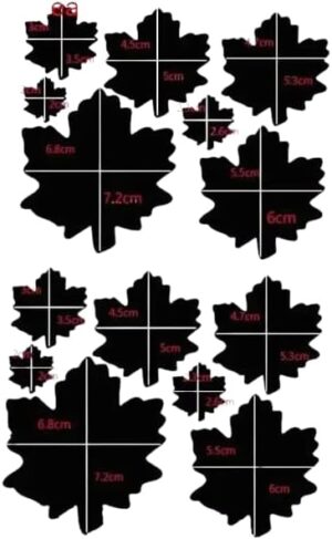 1Pcs only 20X15Cm Self-Adhesive Black Patches on Clothes Down Jackets Umbrella Hole Repair No Need Iron Washable Waterproof Clothing Patch Sticker- Select (BlackMapleLeaf)-B0DSLZLKWB