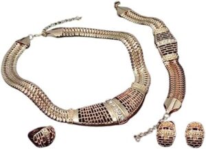 (1 Pc) Wedding Party Gift Net Thick Choker Necklace Bracelet Ring Earrings Set stainless steel jewelry set Women's Jewelry Sets-B0C9Q7ZCVL