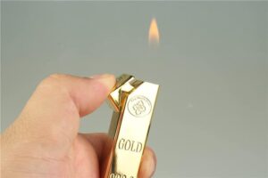 1pcs - New Match Gold Bar Shape Metal Waterproof 10000 Times Match Pendant Lighter gold (A)-B0CTYS3CSS
