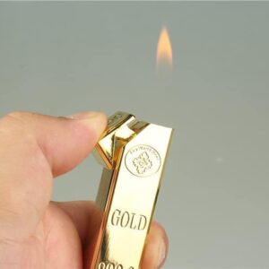 5113XX7a71L._AC_SL1500_ 1pcs - New Match Gold Bar Shape Metal Waterproof 10000 Times Match Pendant Lighter gold (A)-B0CTYS3CSS