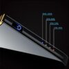 1Pcs Windproof Metal Flameless Electric Lighter Dual Arc Plasma USB Lighter LED Power Display Touch Induction Lighter (Random)-B0CD2Y7BL3