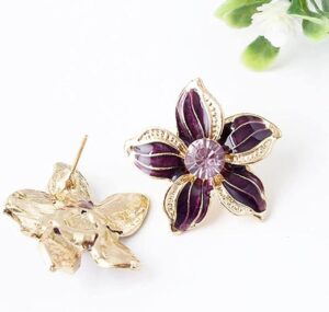 Flower Wedding Necklace Elegant Bride Necklace Pendant Necklace with Earrings Fashion Jewelry Sets for Women Party-B0C42K3ZK4