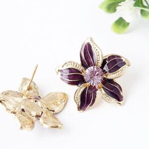 Flower Wedding Necklace Elegant Bride Necklace Pendant Necklace with Earrings Fashion Jewelry Sets for Women Party-B0C42K3ZK4